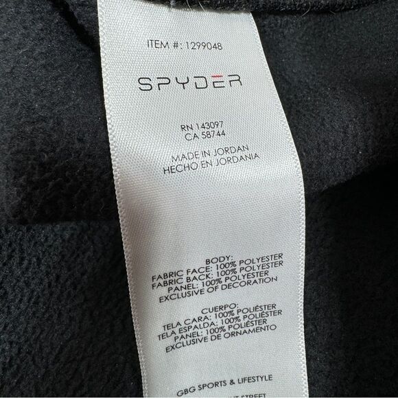 Spyder Outbound Quarter Zip Textured Fleece Pullover Jacket Black Large - Picture 11 of 13